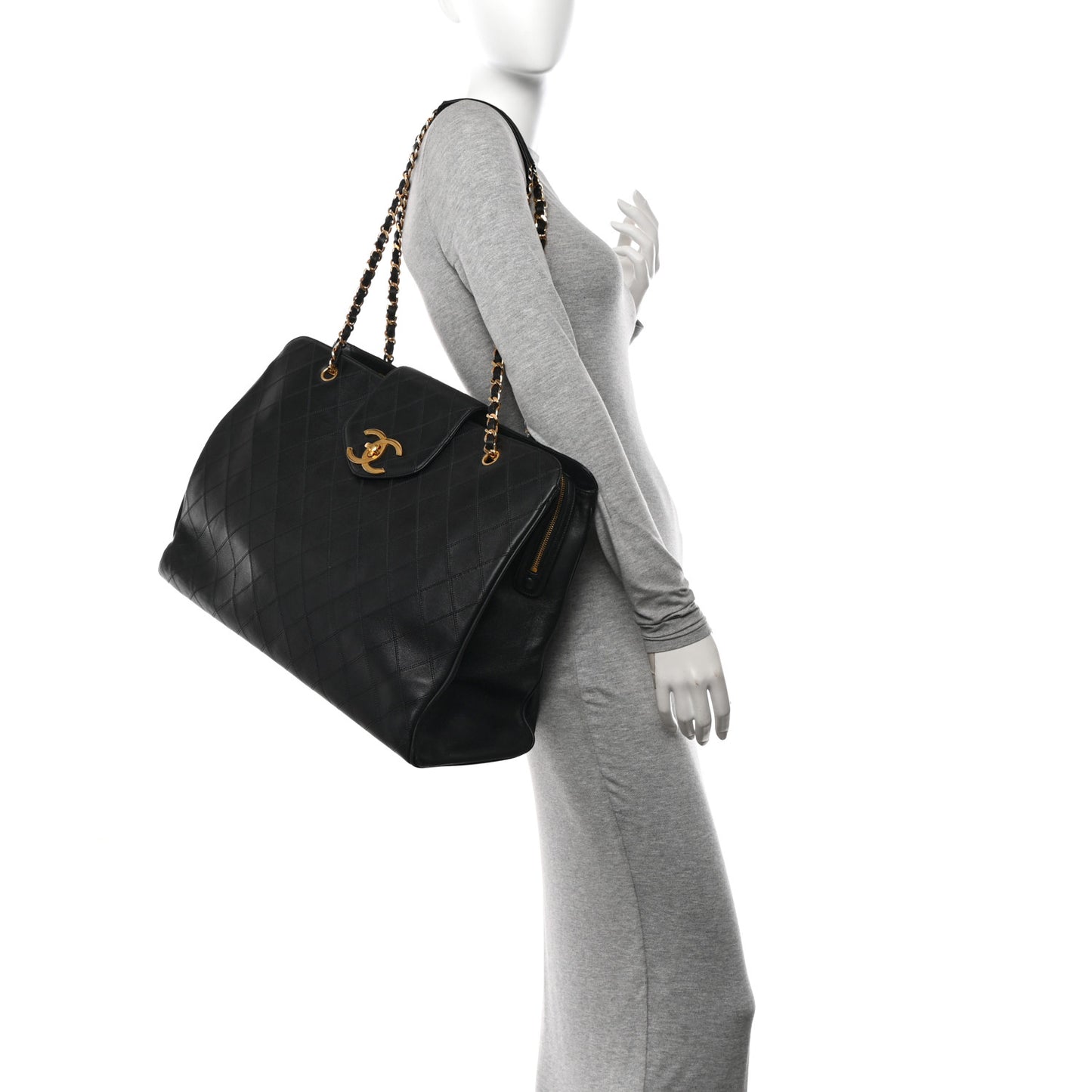 Calfskin Stitched XL Weekender Black