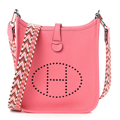 Hermes Taurillon Clemence Allegro Evelyne TPM Rose Azalee Rose Confetti 1 of 11