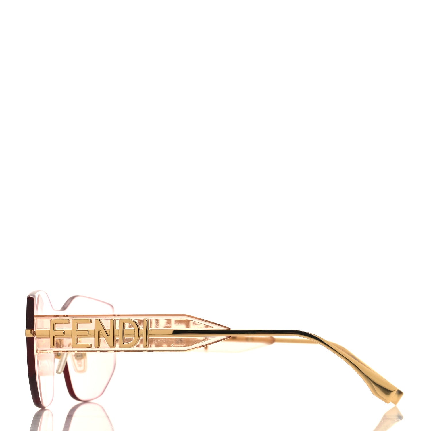 Fendi Metal Fendigraphy Shield Sunglasses FE 40066/U Pink Gold 3 of 7