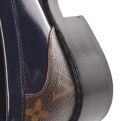 Louis Vuitton Monogram Patent Academy Flat Loafers 36 Navy 13 of 13