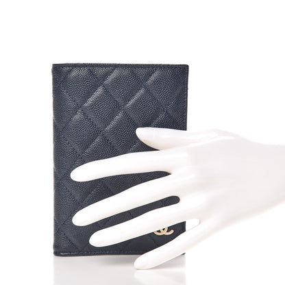 Chanel Caviar Quilted Passport Holder Navy 2 of 8