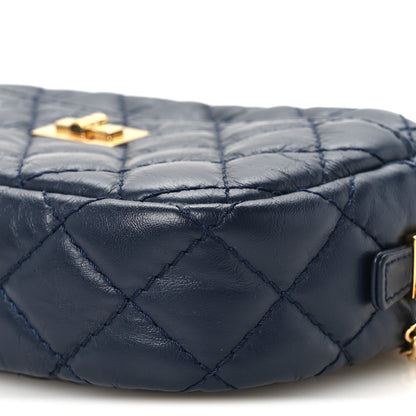 Chanel Aged Calfskin Quilted Mini Reissue Camera Case Navy 10 of 10