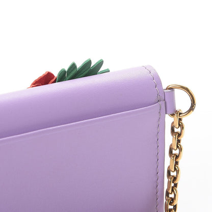 Versace Calfskin Flower Barocco Coin Pouch Violet 8 of 9