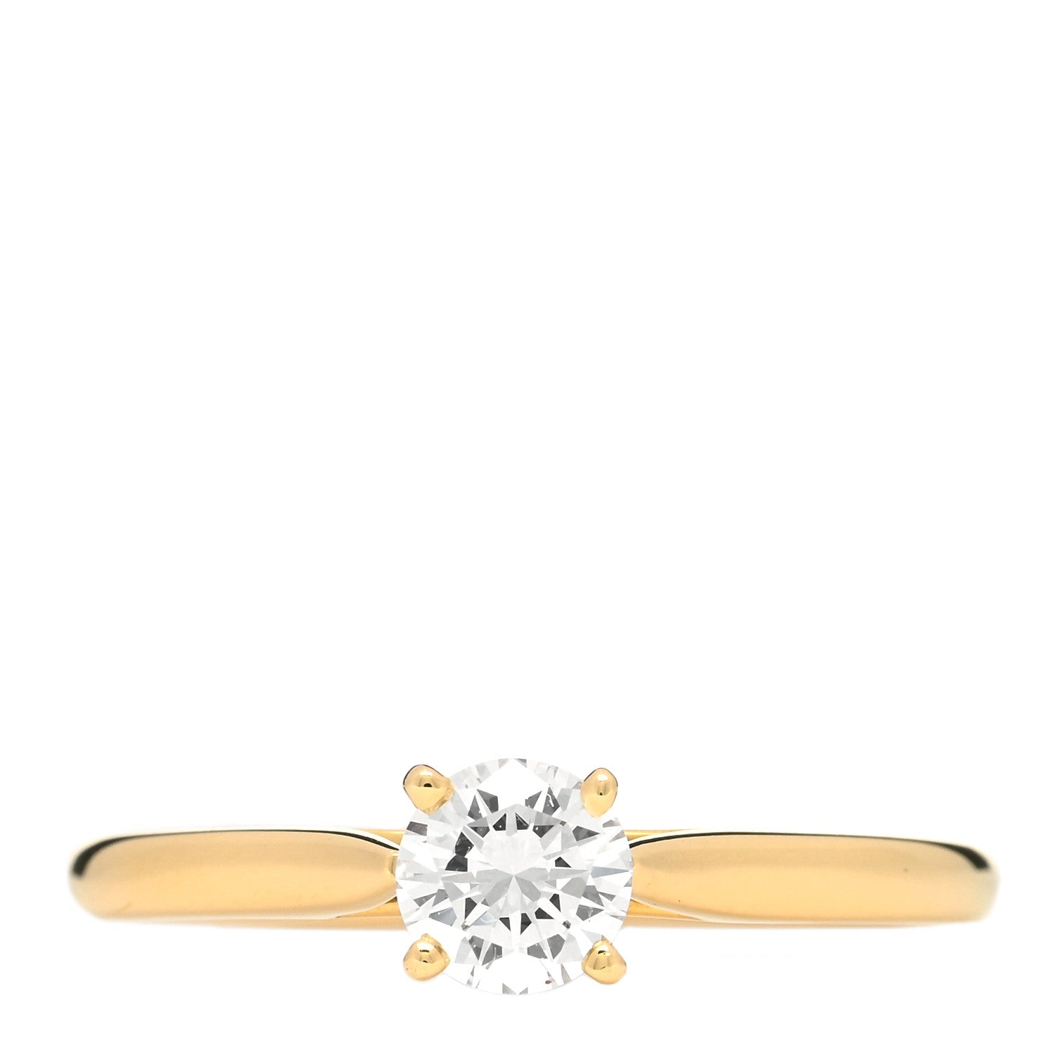 Cartier 18K Yellow Gold Diamond .36ct 1895 Solitaire Engagement Ring 50 5.25 1 of 4
