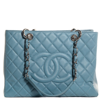 Chanel Caviar Grand Shopping Tote GST Light Blue 1 of 6