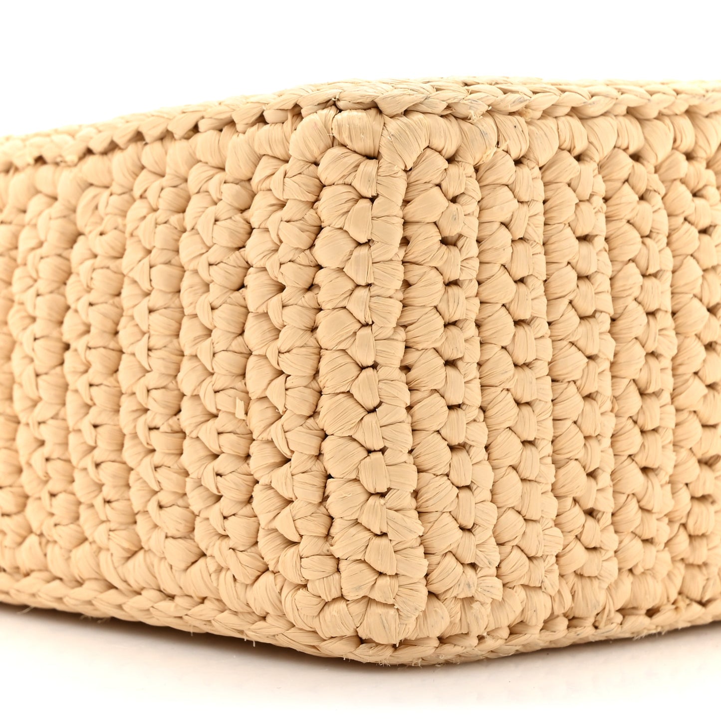 Yarn Raffia Effect Crochet Mini Re-Edition 2000 Shoulder Bag Naturale