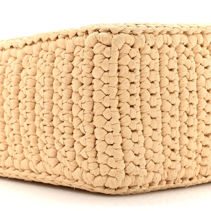 Prada Yarn Raffia Effect Crochet Mini Re-Edition 2000 Shoulder Bag Naturale 9 of 13