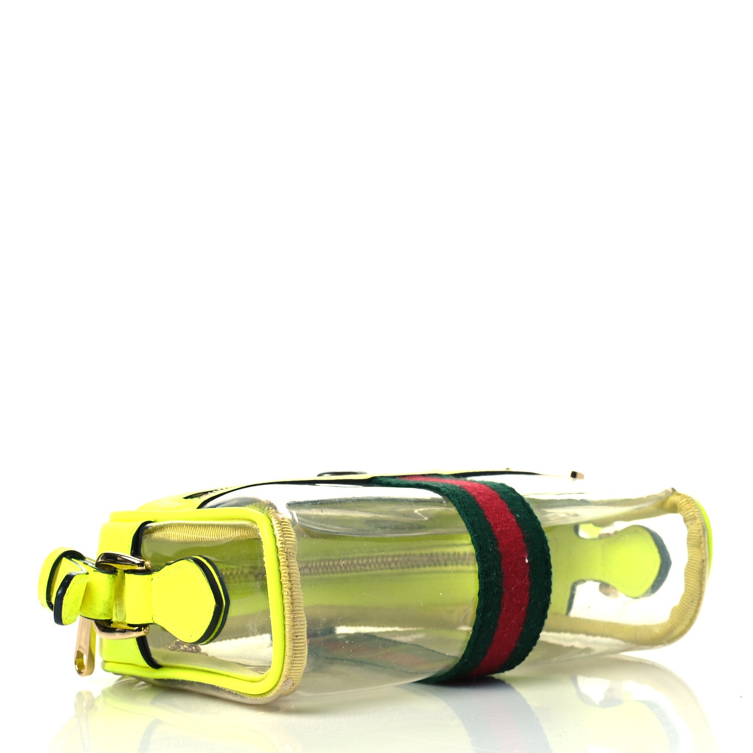 Gucci Vinyl Web Mini Ophidia Transparent Shoulder Bag Yellow Fluo 4 of 11