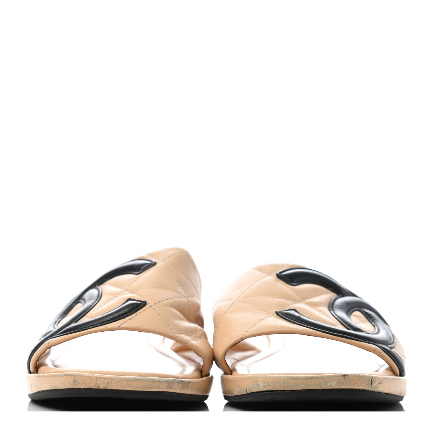 Chanel Lambskin Quilted Cambon Mules 38.5 Beige 2 of 8