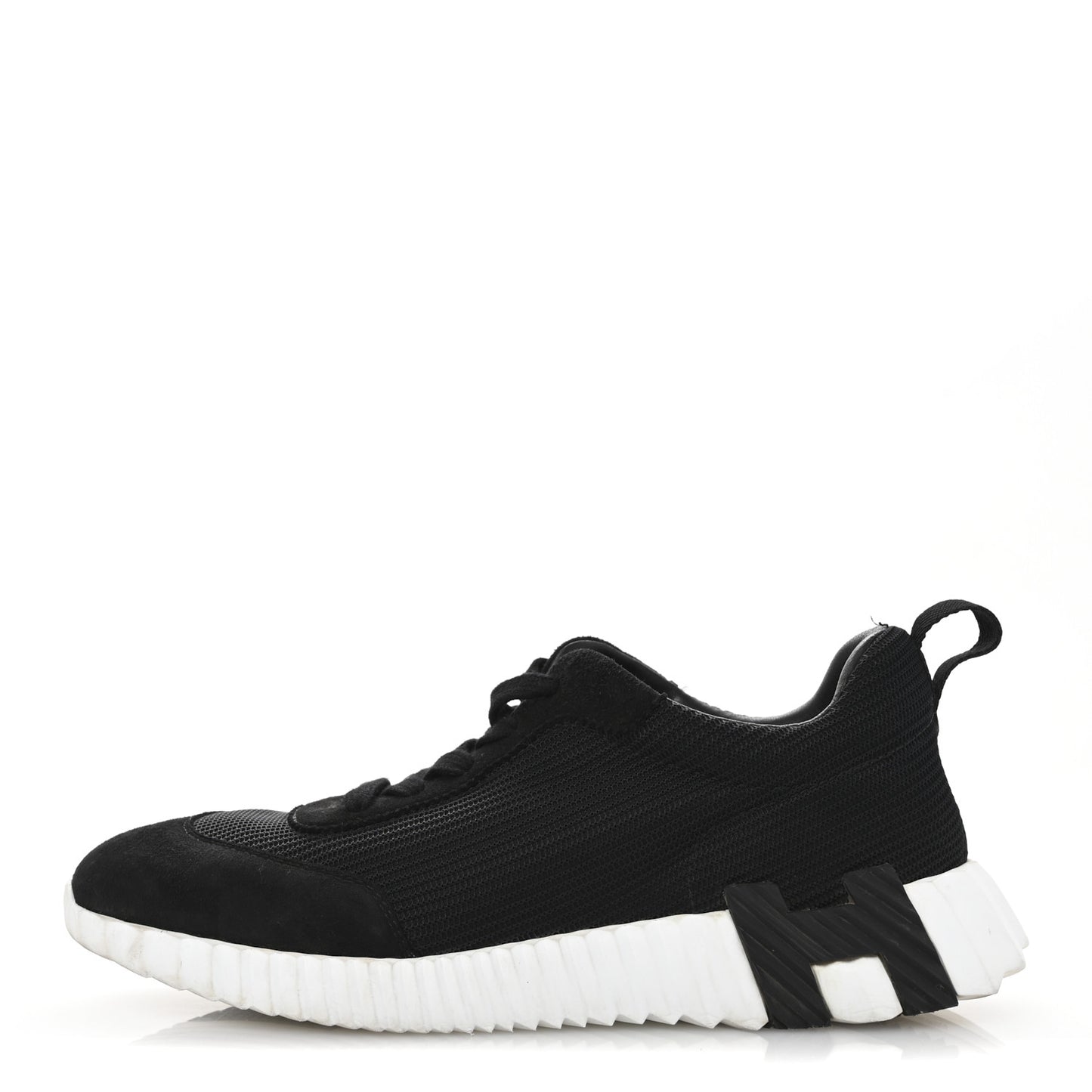 Technical Mesh Suede Goatskin Bouncing Sneakers 38.5 Black
