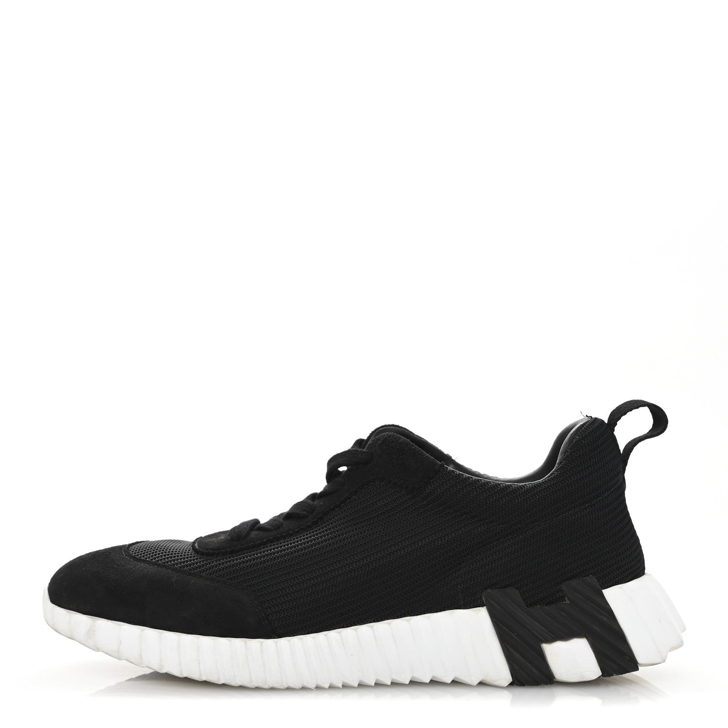 Hermes Technical Mesh Suede Goatskin Bouncing Sneakers 38.5 Black 1 of 12