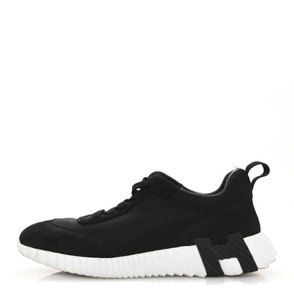 Hermes Technical Mesh Suede Goatskin Bouncing Sneakers 38.5 Black 1 of 12