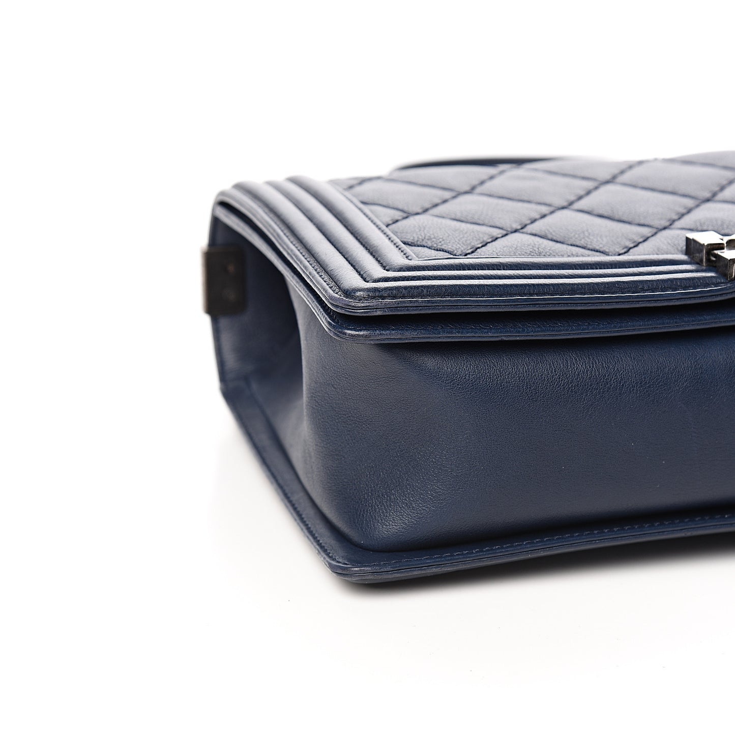 Calfskin Quilted New Medium Boy Flap Navy