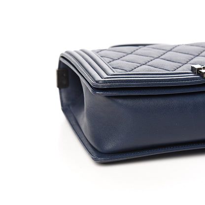 Chanel Calfskin Quilted New Medium Boy Flap Navy 8 of 10