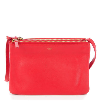 Celine Lambskin Small Trio Crossbody Bag Red 1 of 7
