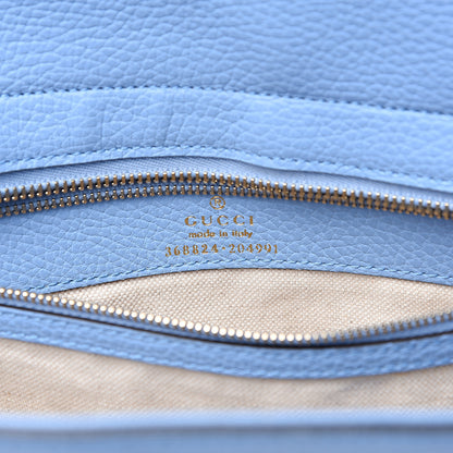 Gucci Linen Canvas Calfskin Medium Swing Top Handle Bag Mineral Blue 5 of 9