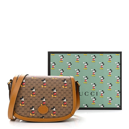 Gucci X DISNEY Mini Vintage GG Supreme Monogram Mickey Mouse Small Flap Messenger Bag Beige Vintage Sun Oil 11 of 11