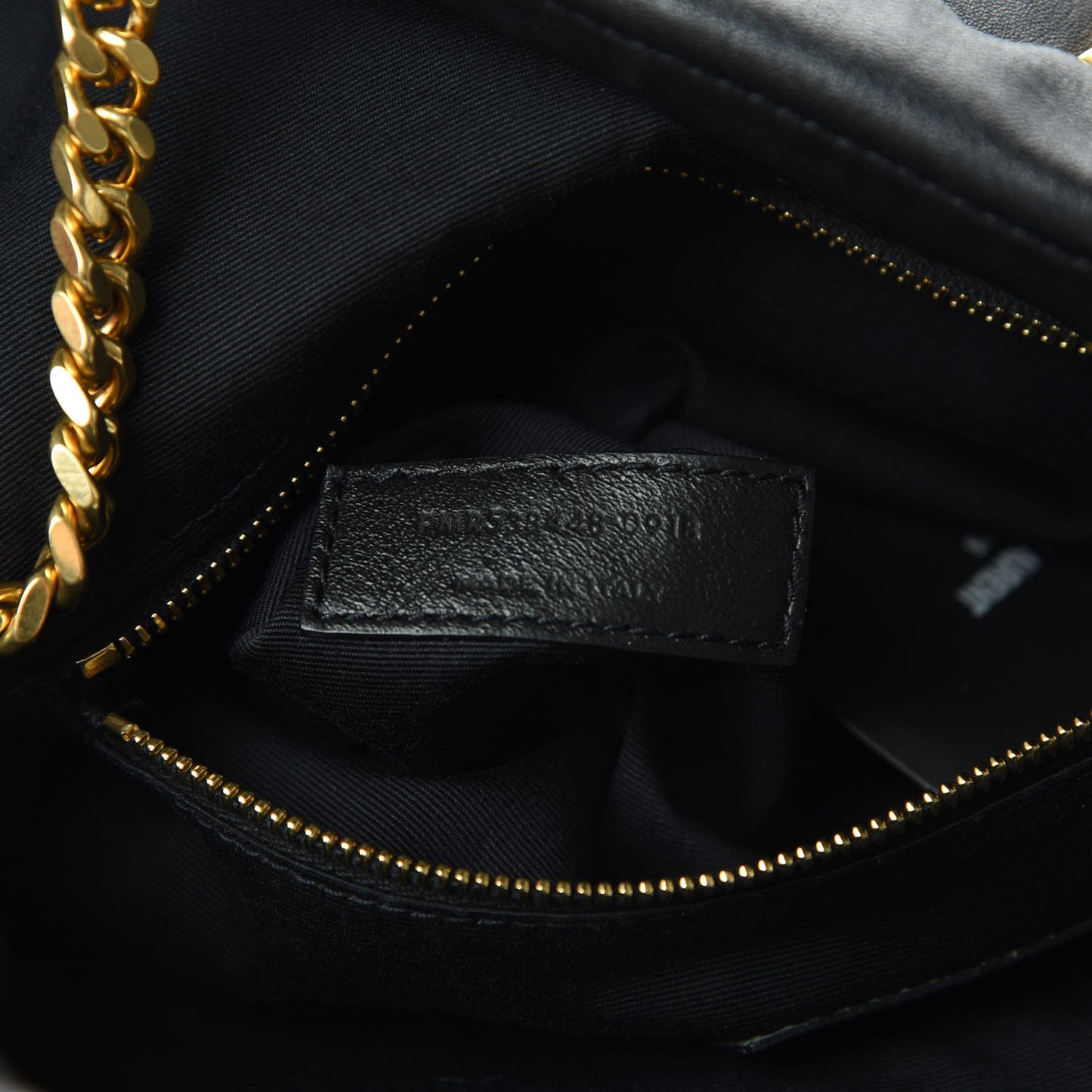 Lambskin Charm Studded Teddy Drawstring Bag Black