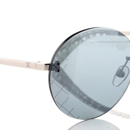 Chanel Metal Rimless Round Sunglasses 4216 Silver 10 of 11