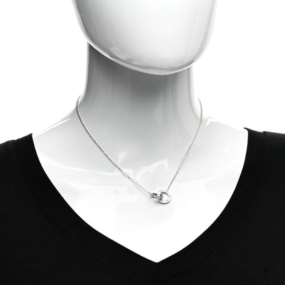 Cartier 18K White Gold Diamond Interlocking LOVE Paved Necklace 2 of 4