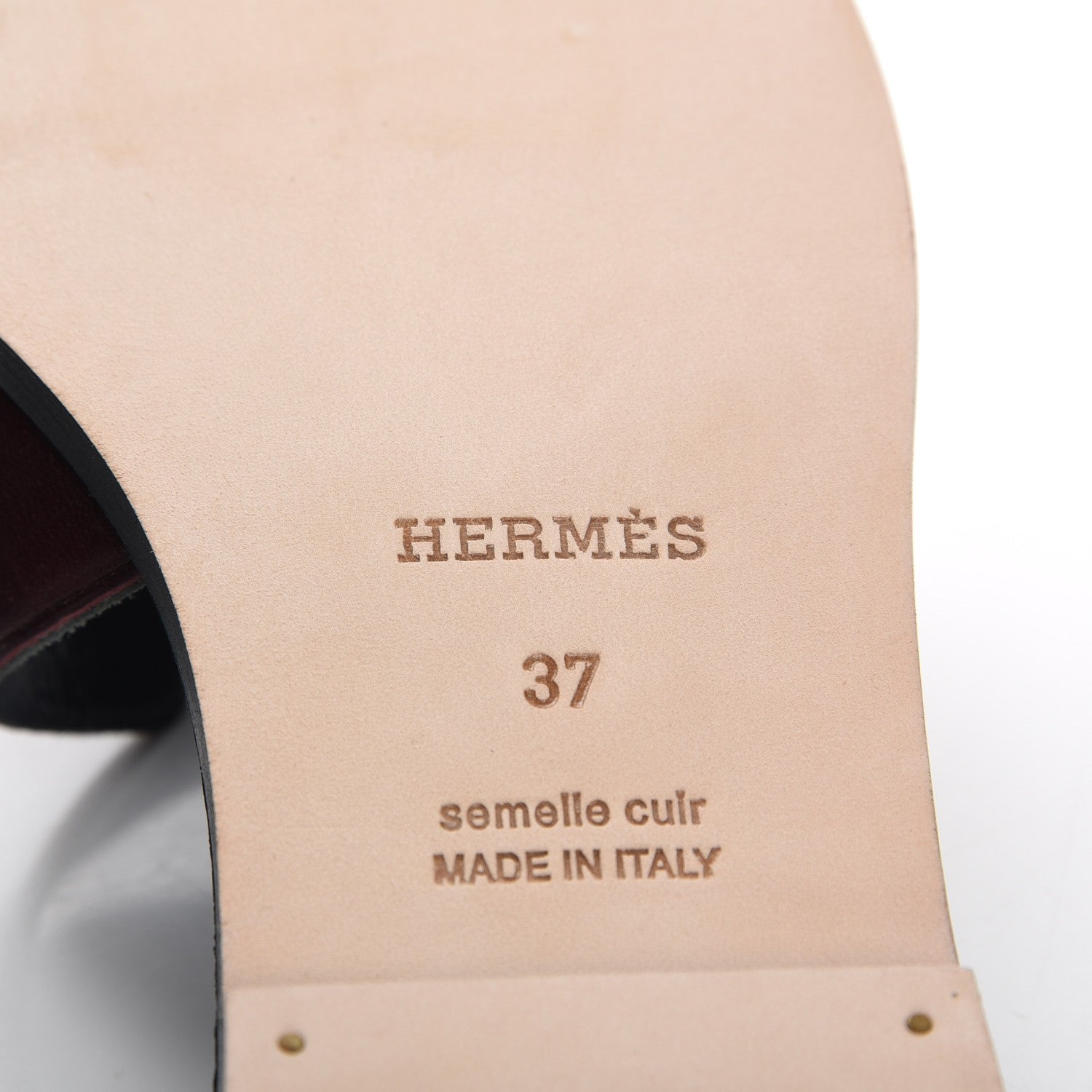Hermes Box Calfskin Oran Sandals 37 Bleu Ardoise Bordeaux 6 of 8