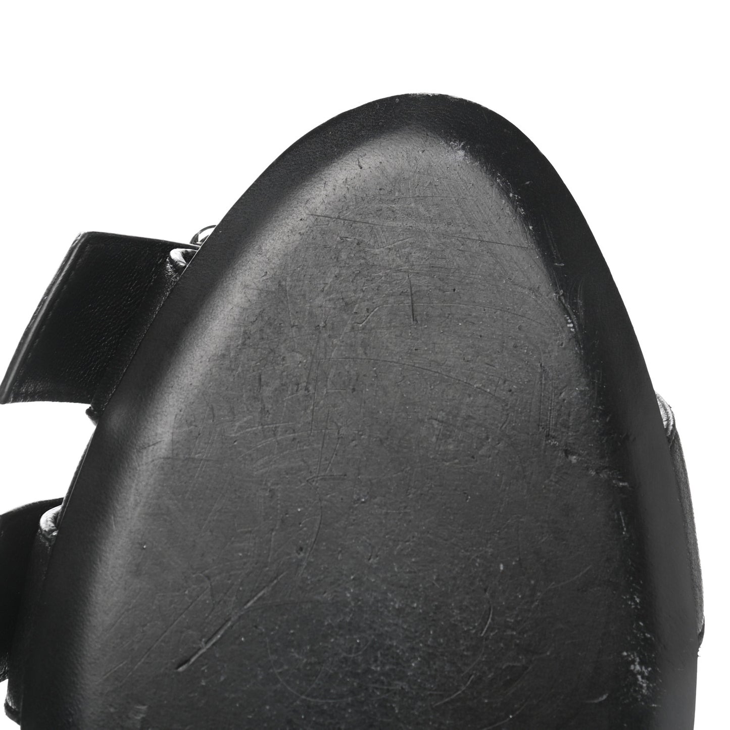 Shiny Sheepskin Bluckle K 80mm Sandals 41 Black