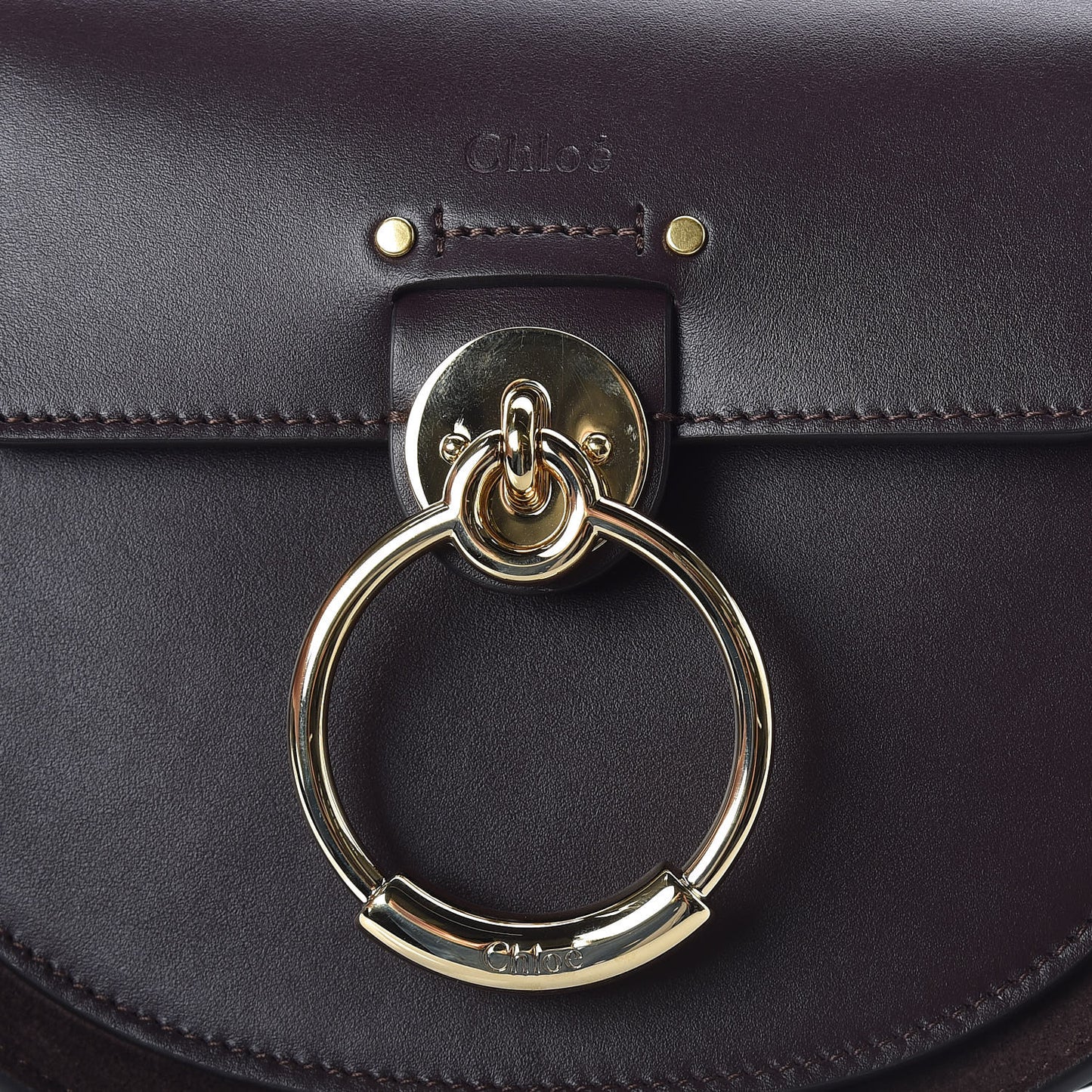 Calfskin Small Tess Bag Black Raisin