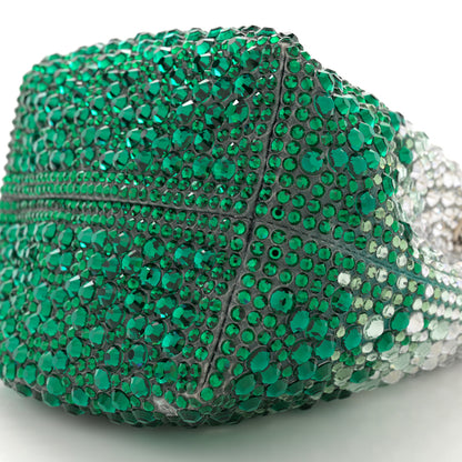 Jimmy Choo Satin Hotfix Crystal Embellished Bon Bon Bucket Bag Green Silver 10 of 15