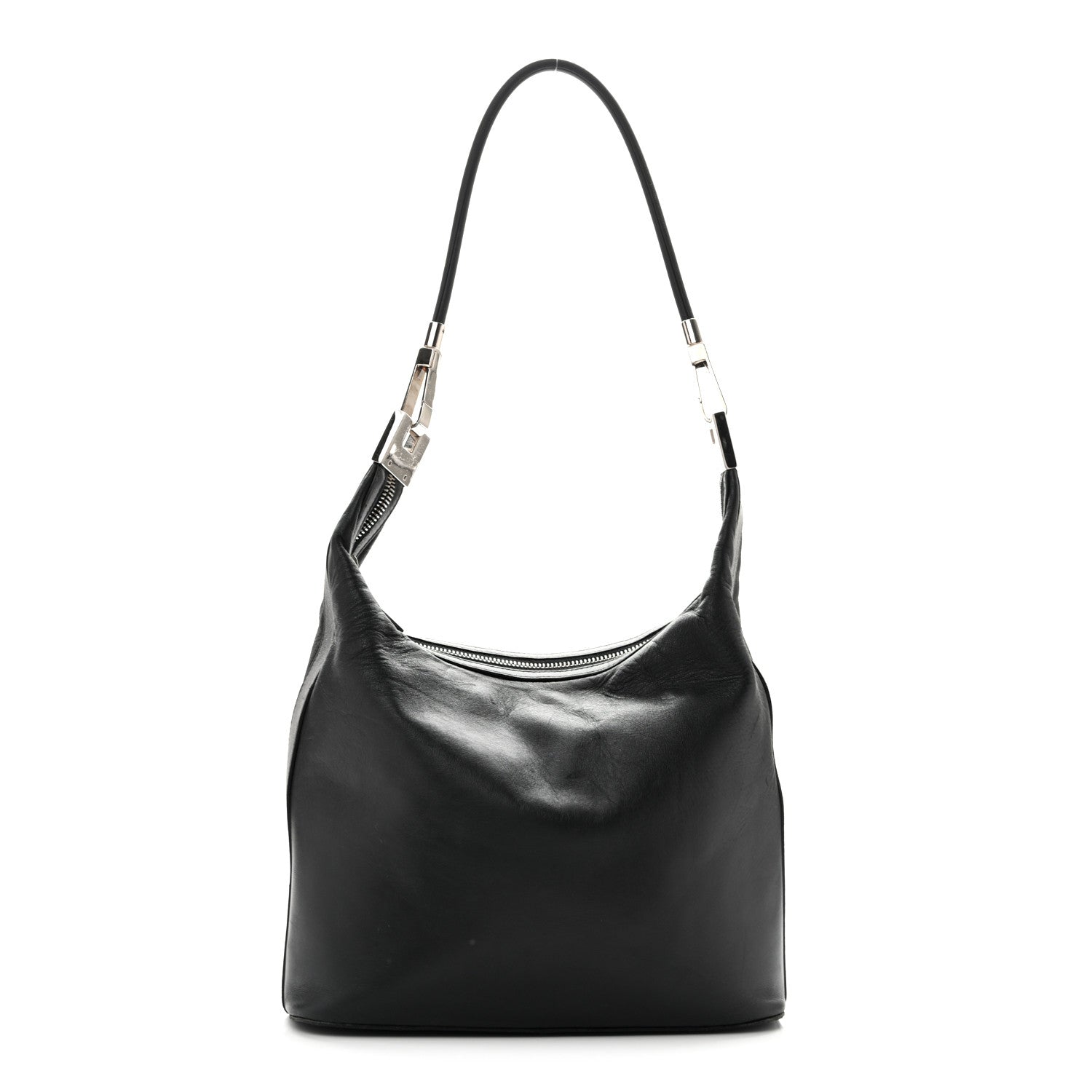 Gucci Calfskin GG Small Clasp Hobo Black 1 of 13