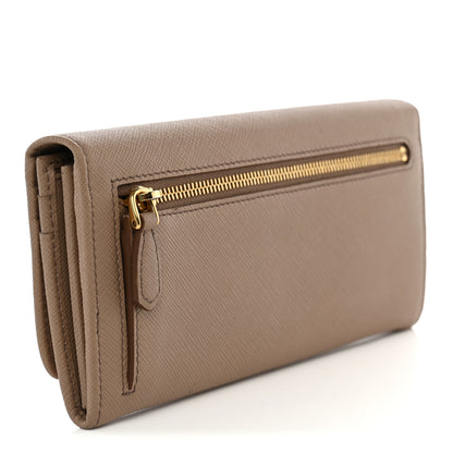 Prada Saffiano Metal Continental Flap Wallet Cammeo 3 of 8