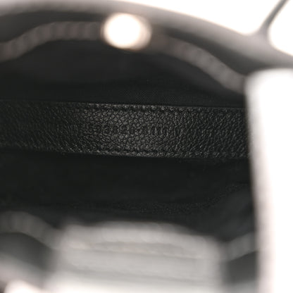 Balenciaga Metallic Textured Calfskin Logo Shopping Phone Holder Bag Silver 7 of 12