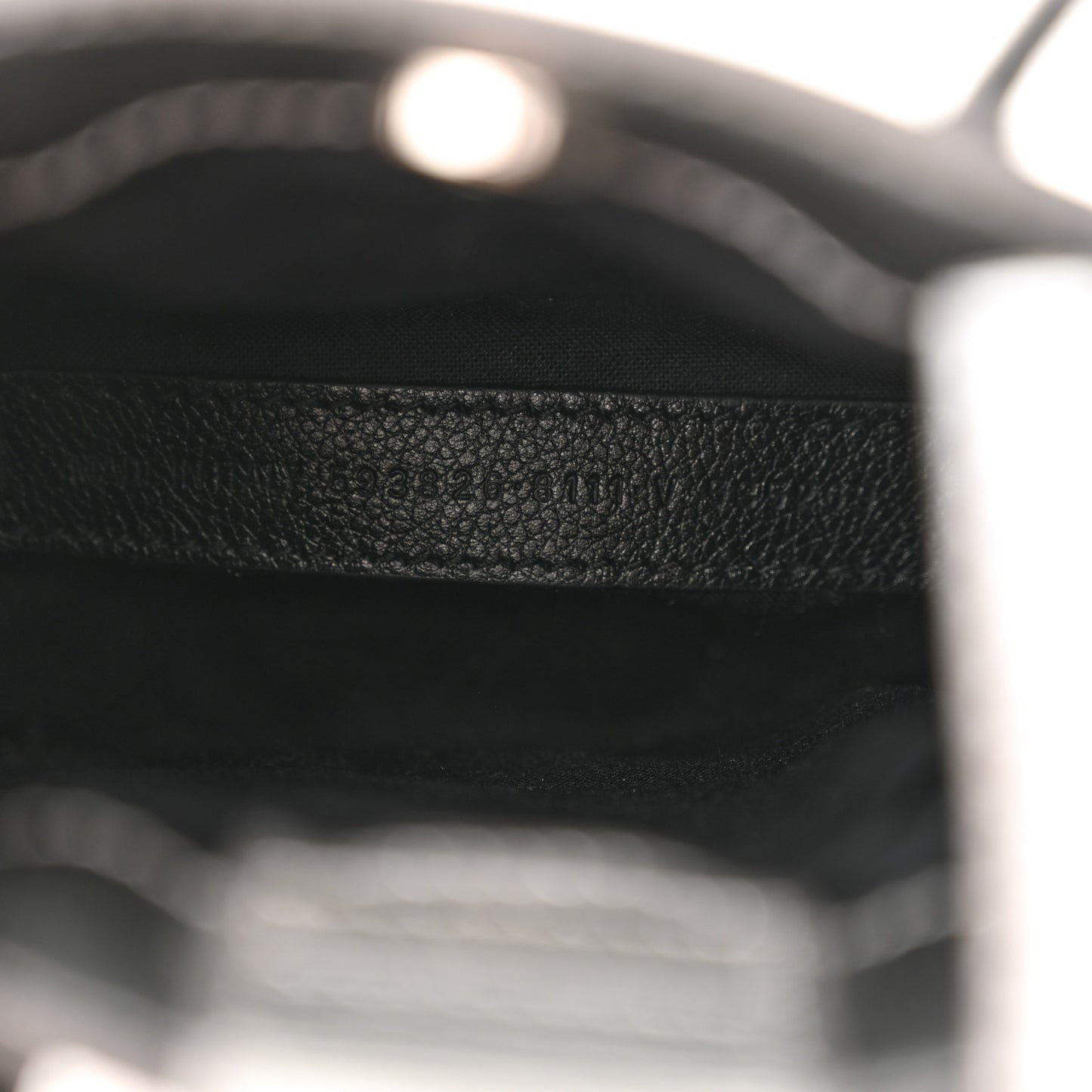 Metallic Textured Calfskin Logo Shopping Phone Holder Bag Silver