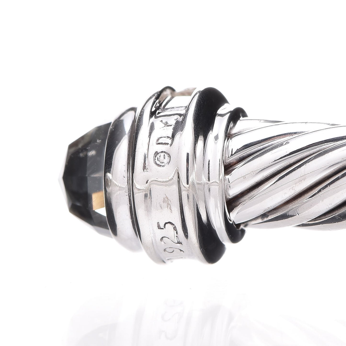 Sterling Silver Diamond Prasiolite 5mm Cable Classics Bracelet