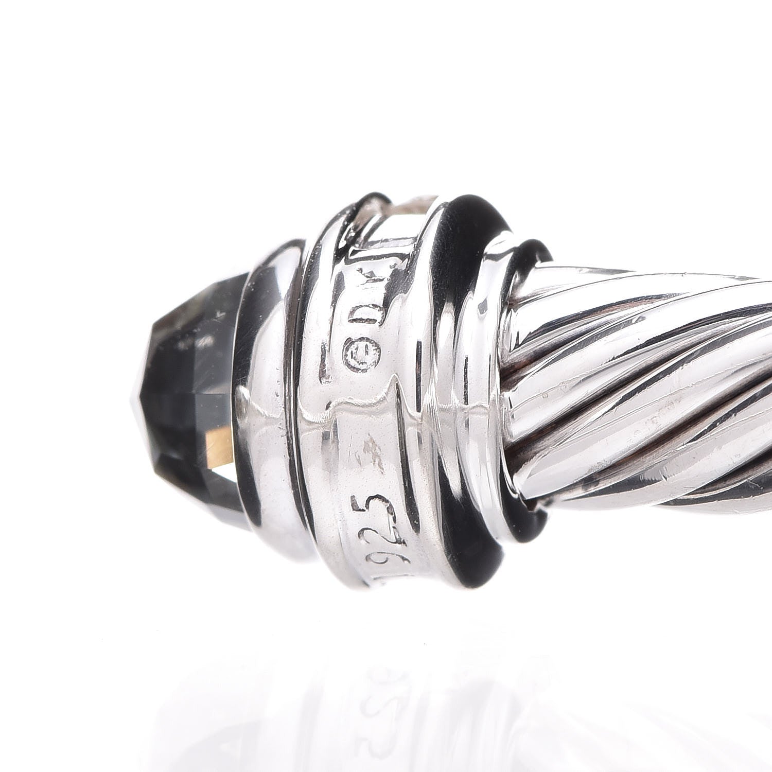 David Yurman Sterling Silver Diamond Prasiolite 5mm Cable Classics Bracelet 5 of 5
