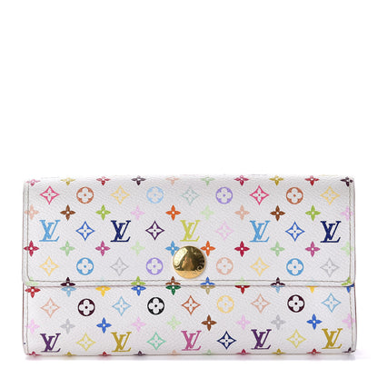 Louis Vuitton Monogram Multicolor Sarah Wallet White Litchi 1 of 9