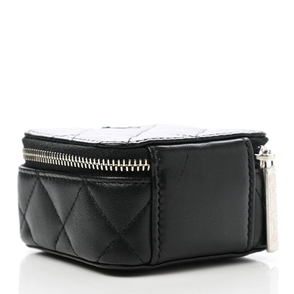 Chanel Lambskin Quilted Jewelry Travel Case Black 3 of 11