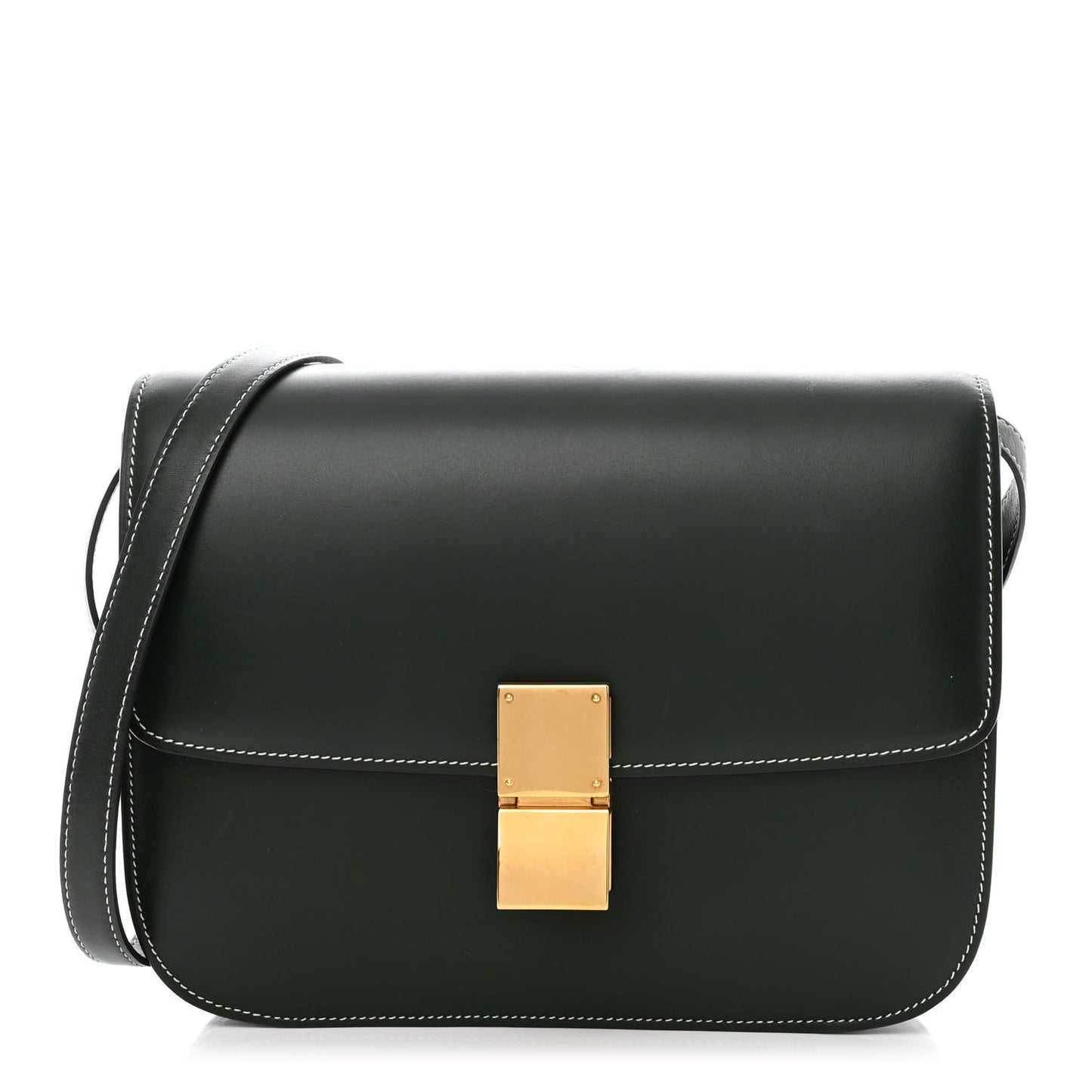 Box Calfskin Medium Classic Box Flap Bag Classic Green