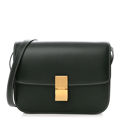 Celine Box Calfskin Medium Classic Box Flap Bag Classic Green 1 of 11