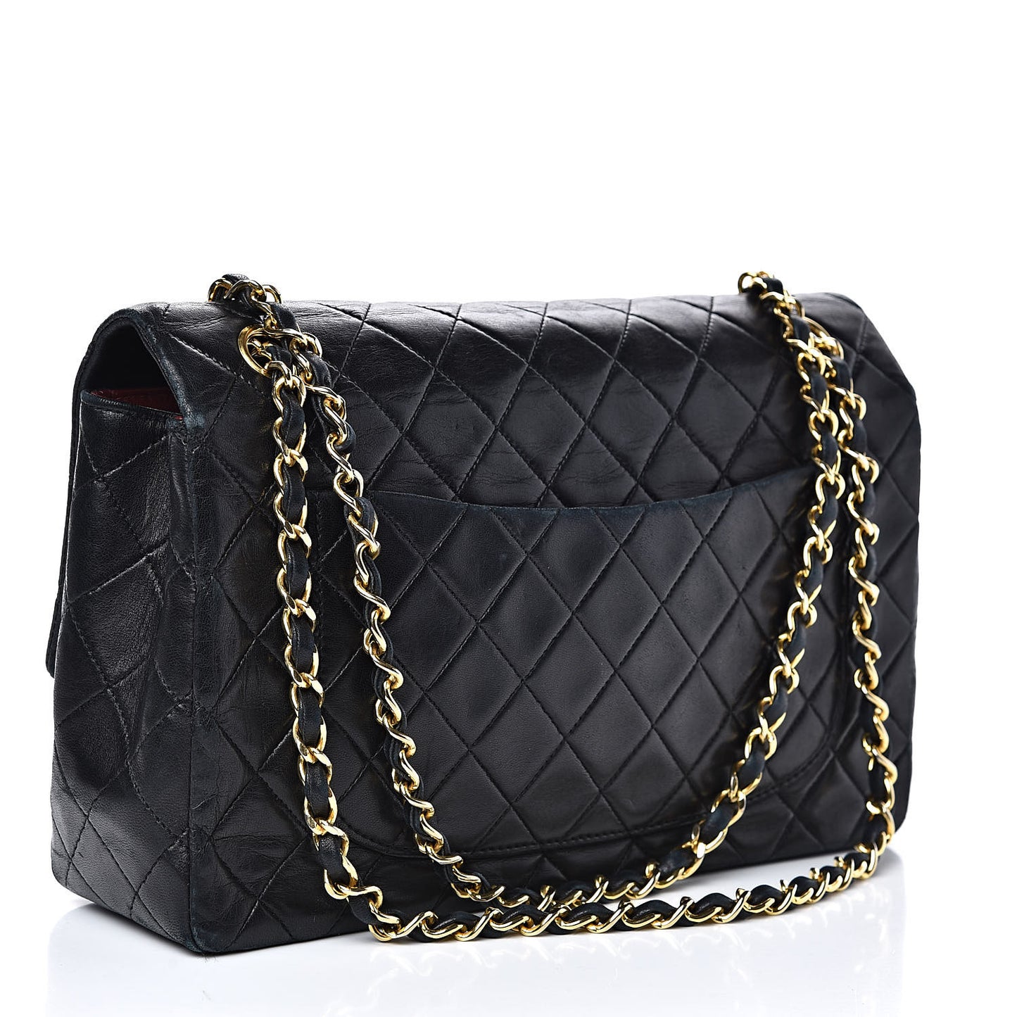 Lambskin Quilted Medium Single Flap Black