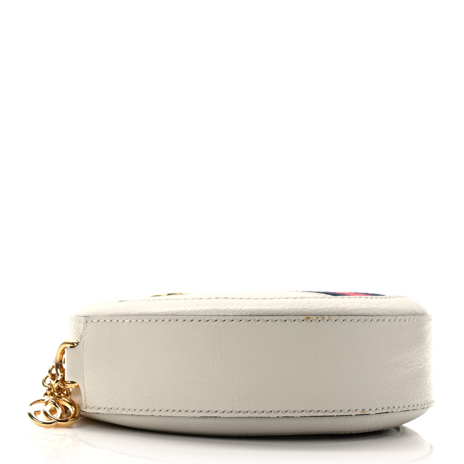 Gucci Textured Calfskin Web Mini Ophidia Round Shoulder Bag Mystic White 4 of 10