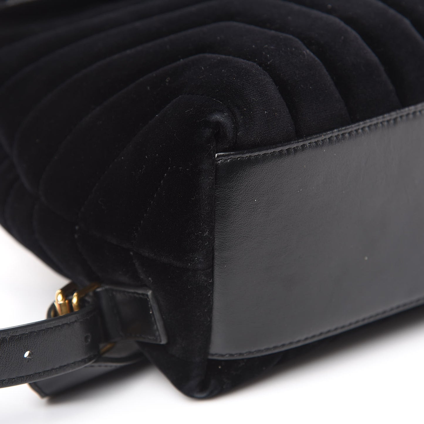 Velvet Y Quilted Monogram Small Loulou Backpack Black