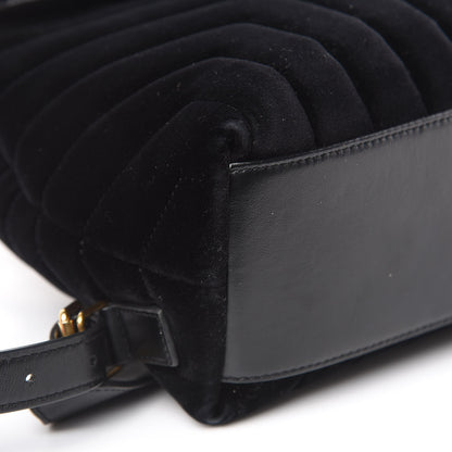 Saint Laurent Velvet Y Quilted Monogram Small Loulou Backpack Black 7 of 17