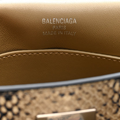 Balenciaga Snakeskin Embossed Calfskin Mini Rodeo Top Handle Handbag Natural 6 of 9