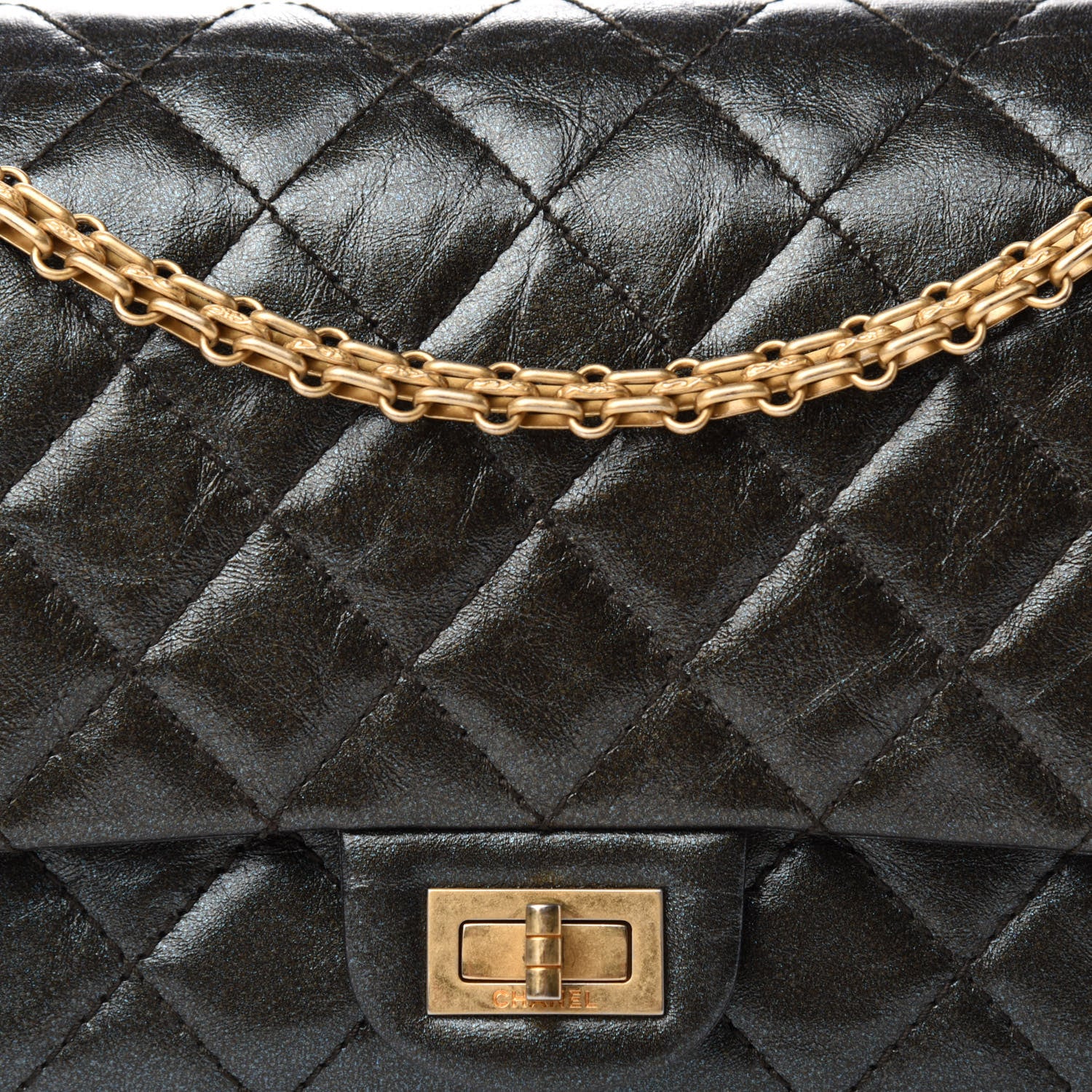 Chanel Iridescent Calfskin Quilted 2.55 Reissue 226 Flap Ruthenium 12 of 13