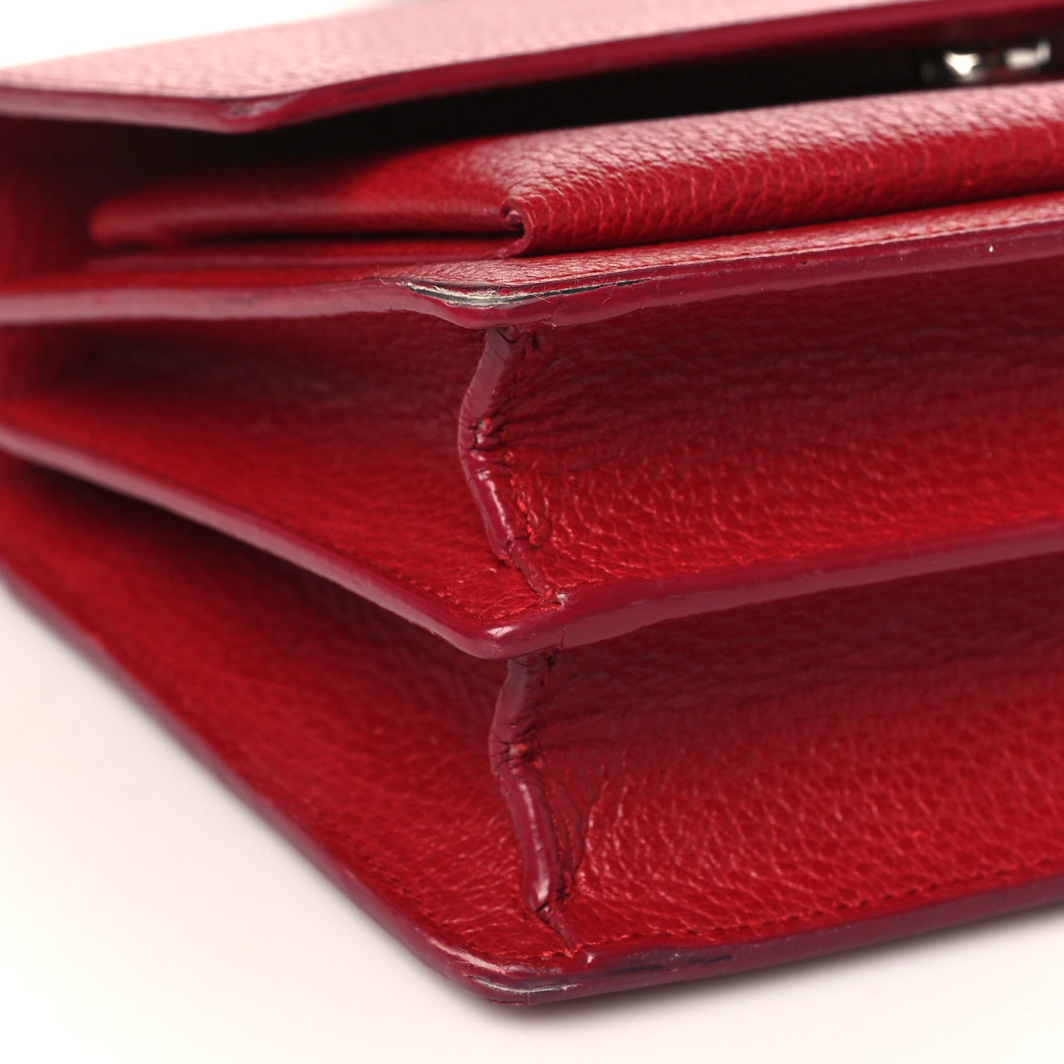 Saint Laurent Grained Calfskin Medium Monogram Sunset Satchel Red 7 of 16
