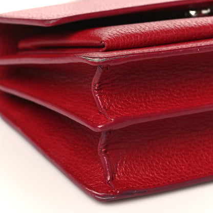 Saint Laurent Grained Calfskin Medium Monogram Sunset Satchel Red 7 of 16