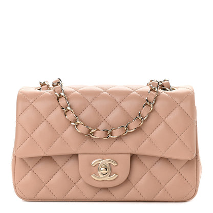 Chanel Lambskin Quilted Mini Rectangular Flap Beige 1 of 10
