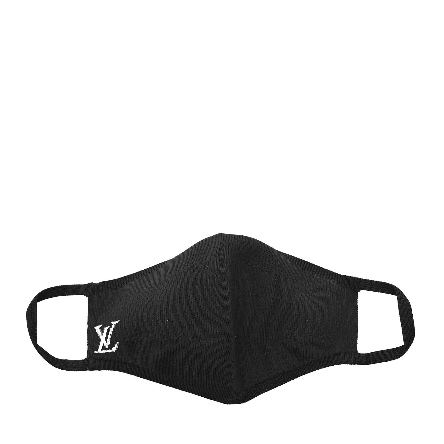 LV Initials Knit Face Mask Black