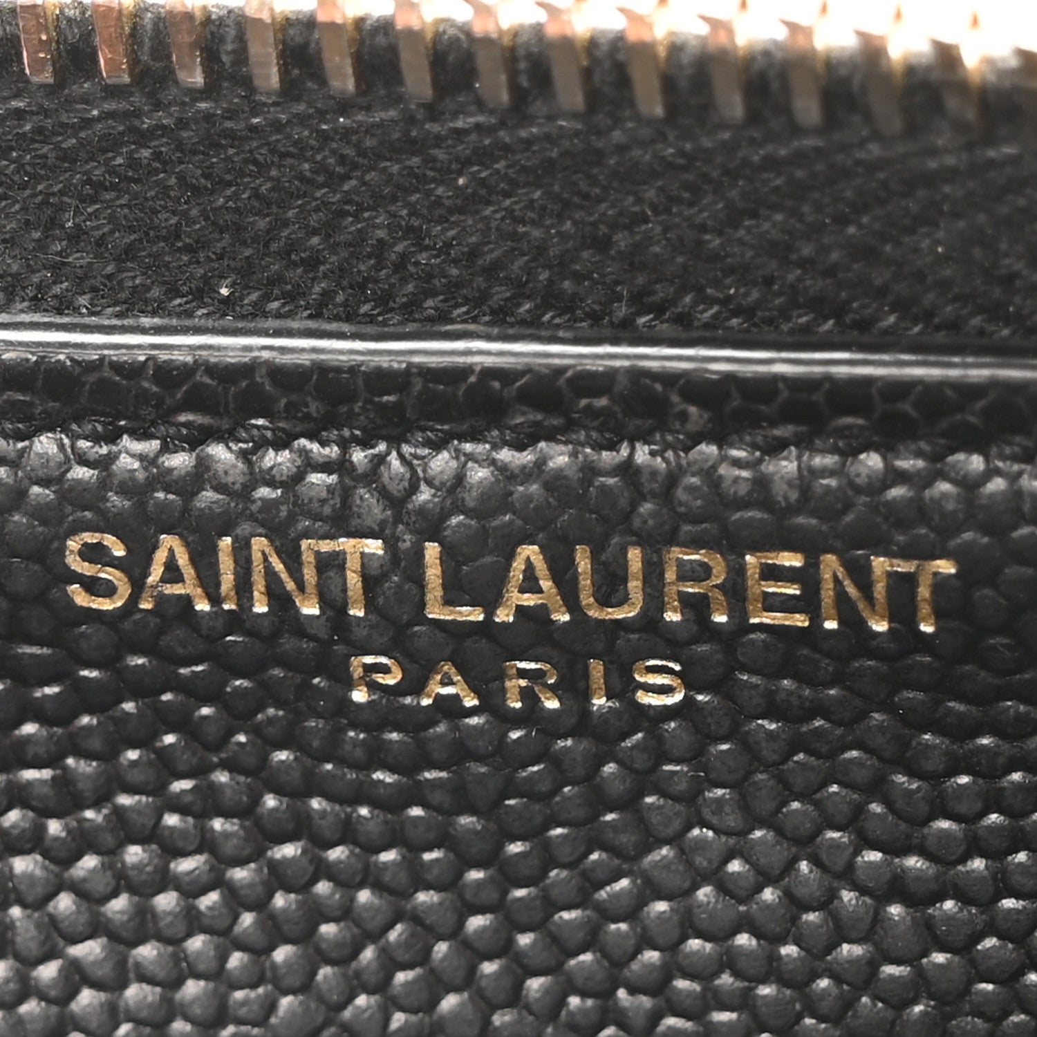 Saint Laurent Grain De Poudre Matelasse Chevron Monogram Zip Around Wallet Black 7 of 10
