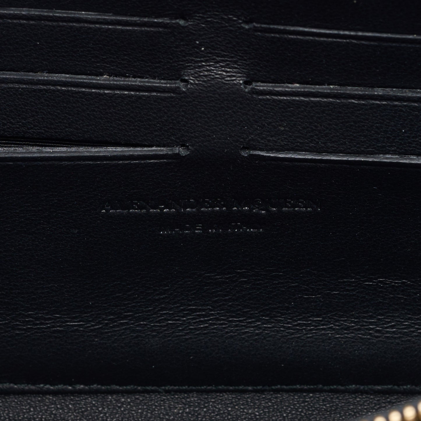 Smooth Calfskin Spider Skull Envelope Clutch Wallet Black